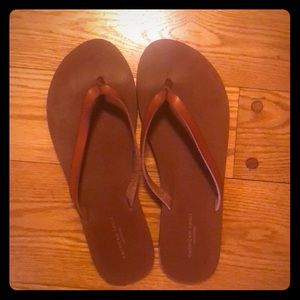 Faux leather flip flop